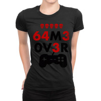 Game Over Leet Code Style  64m3 0v3r  Red And Black Ladies Fitted T-shirt | Artistshot