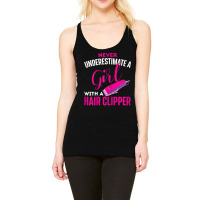 Womens Girl With Hair Clipper  Hairdresser Hair Stylist Barber Racerback Tank | Artistshot