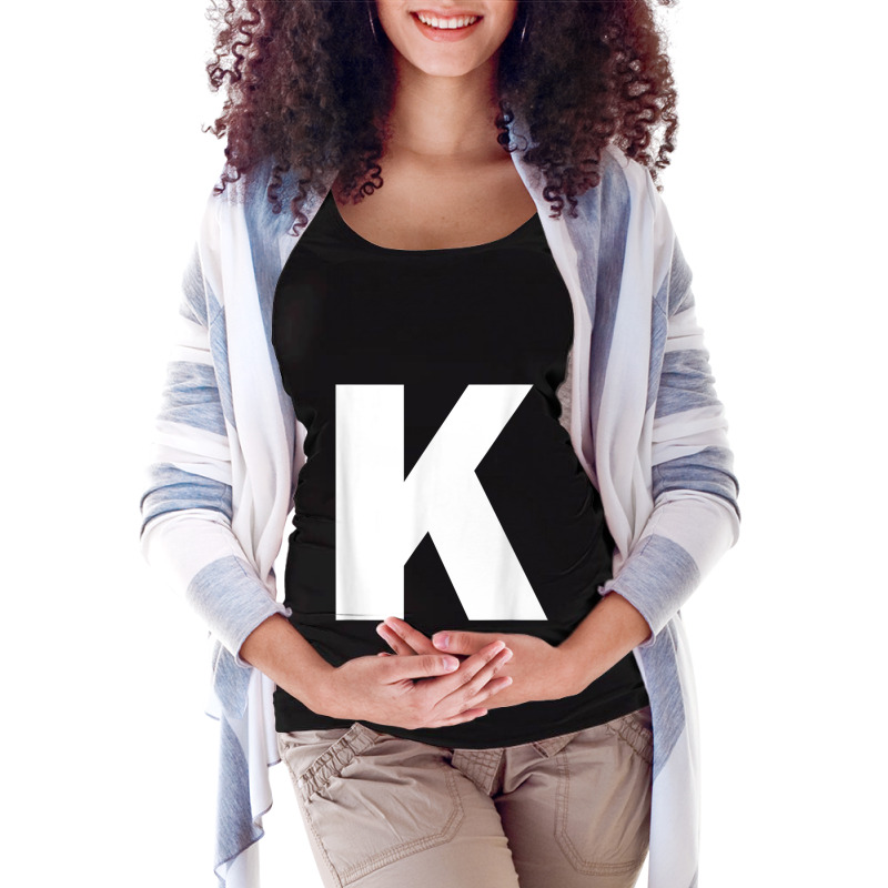 Letter K Capital Alphabet Monogram Initial Maternity Scoop Neck T-shirt by MechelleMilliken | Artistshot