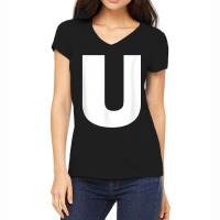 Letter U Capital Alphabet Monogram Initial Women's V-neck T-shirt | Artistshot