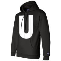 Letter U Capital Alphabet Monogram Initial Champion Hoodie | Artistshot