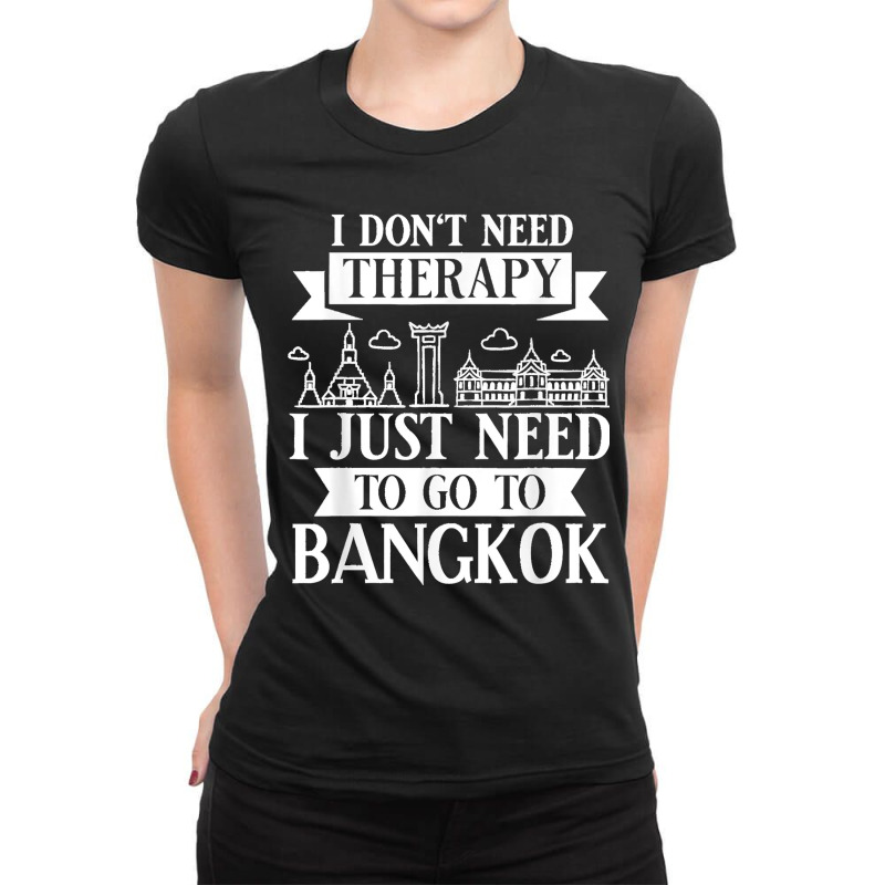 Bangkok Thailand City Skyline Map Ladies Fitted T-Shirt by StaceyLeeAnnHernandez | Artistshot