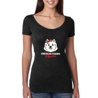 American Eskimo Mama Dog Lover Women's Triblend Scoop T-shirt | Artistshot