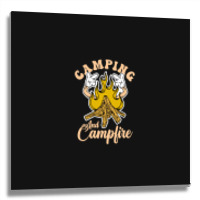 Camping And Campfire Metal Print Square | Artistshot