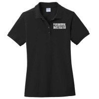 Print On Back Paranormal Investigator Ghost Hunter Costume Ladies Polo Shirt | Artistshot