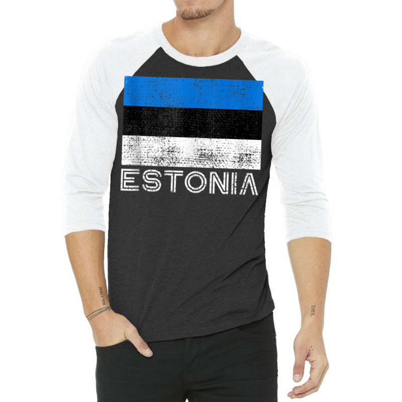 Estonian National Flag Vintage Pride Estonia Tank Top 3/4 Sleeve Shirt | Artistshot