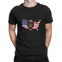 American Flag Map Wolf T-shirt | Artistshot