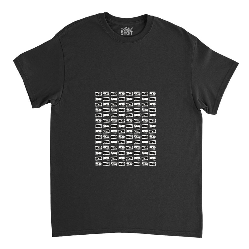 Cassette Pattern Black And White Classic T-shirt by RobertStone | Artistshot