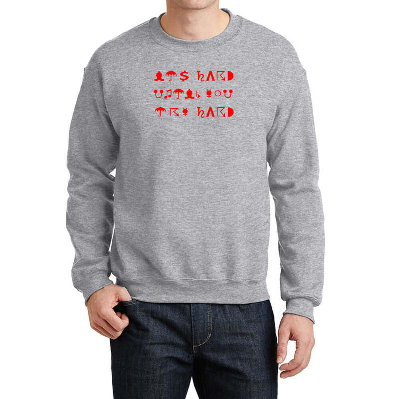 Try Hard Puzzle Text Crewneck Sweatshirt | Artistshot