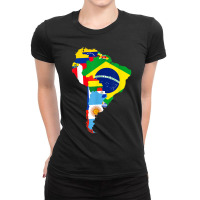 Latin South America Continent Map Flags Ladies Fitted T-shirt | Artistshot