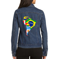 Latin South America Continent Map Flags Ladies Denim Jacket | Artistshot