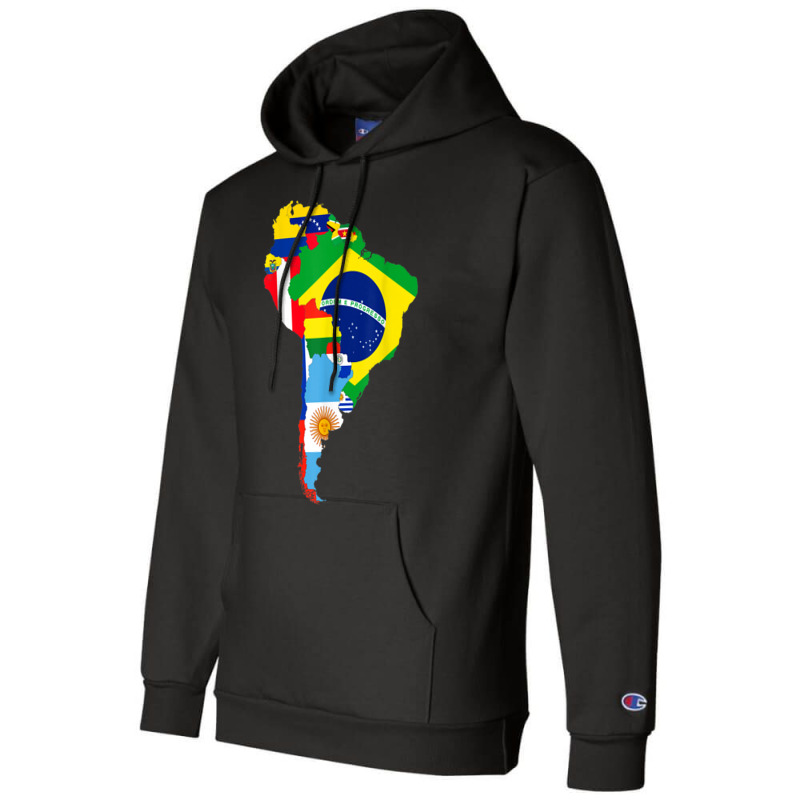 Latin South America Continent Map Flags Champion Hoodie by CruzChapman | Artistshot