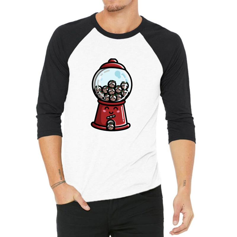 Cawaii Cute Chrismas Pudding Gumball Machine 3/4 Sleeve Shirt by Acoy | Artistshot