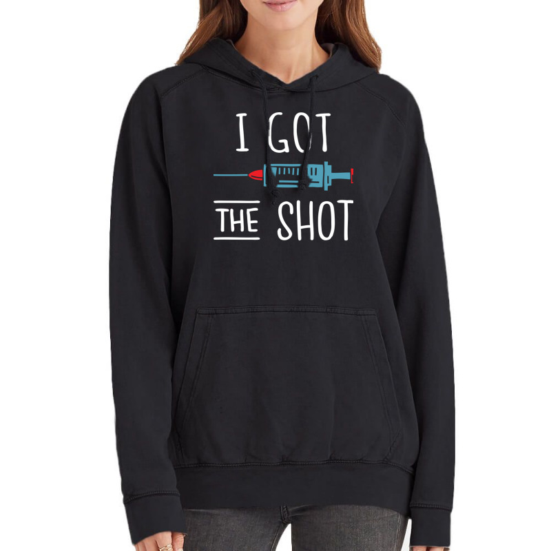 I Got The Shot V Vaccinated 2020 2021 Pro Vaccine Vintage Hoodie by ArlenMadera | Artistshot