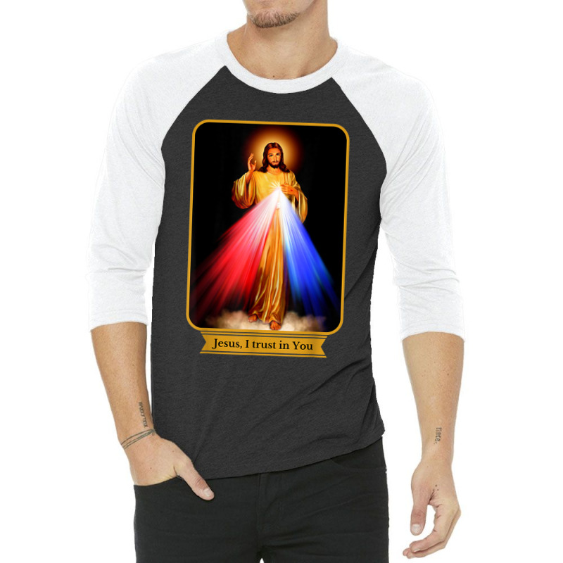 Divine Mercy Jesus I Trust In You Catholic 3/4 Sleeve Shirt by ZaraGross | Artistshot