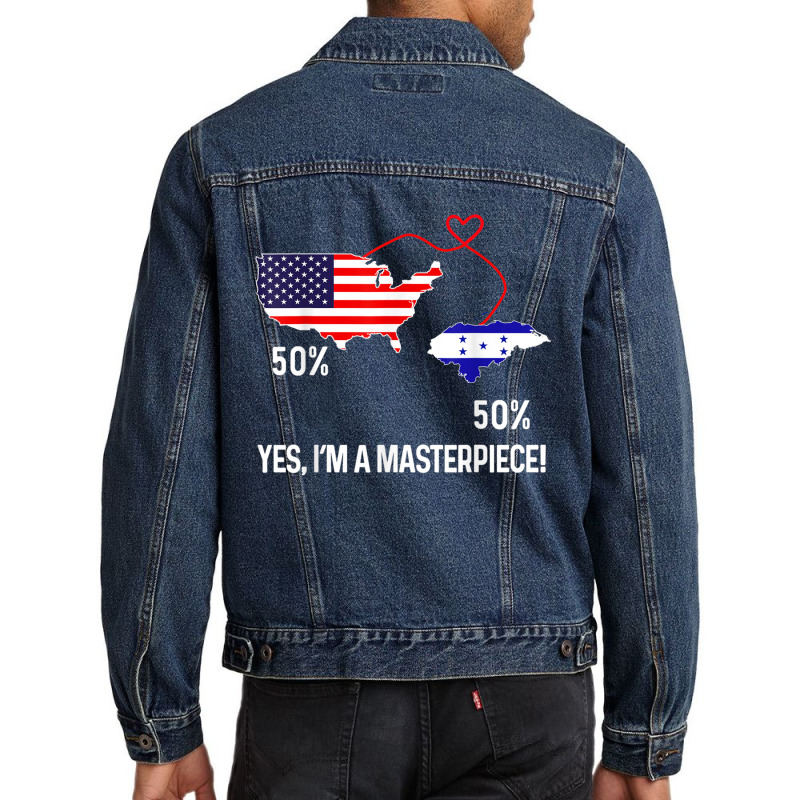 Half American Half Honduran Flag Combined Honduras Catracho Men Denim Jacket by CaseVillarreal | Artistshot