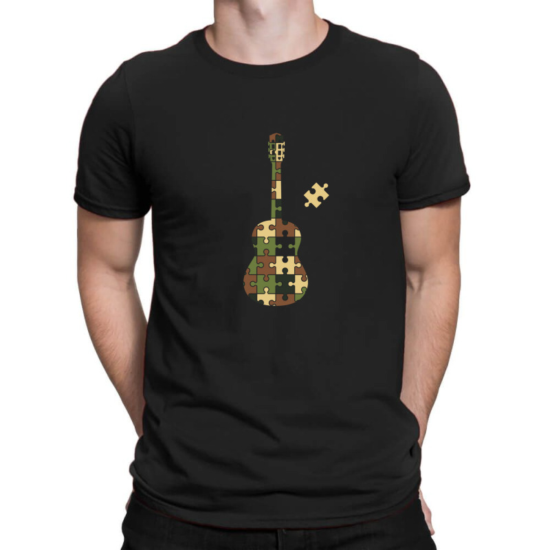 Camouflage Puzzle Classical Guitar Silhouette T-shirt | Artistshot