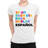 Maestra Cute Rainbow Regalos Para Bilingual Spanish Teacher Ladies Fitted T-shirt | Artistshot