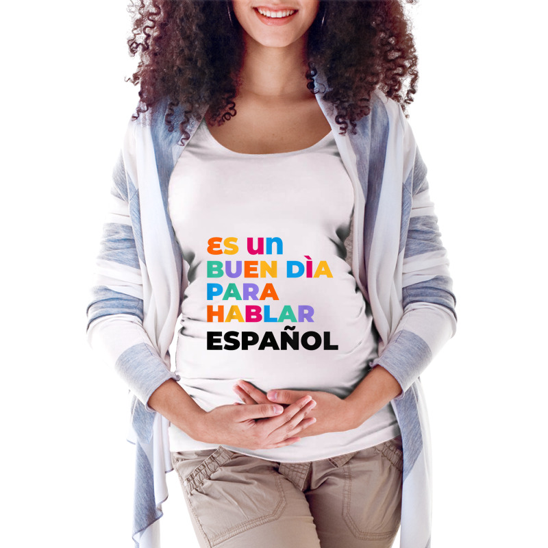 Maestra Cute Rainbow Regalos Para Bilingual Spanish Teacher Maternity Scoop Neck T-shirt by JaronKennedy | Artistshot