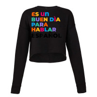 Maestra Cute Rainbow Regalos Para Bilingual Spanish Teacher Cropped Sweater | Artistshot