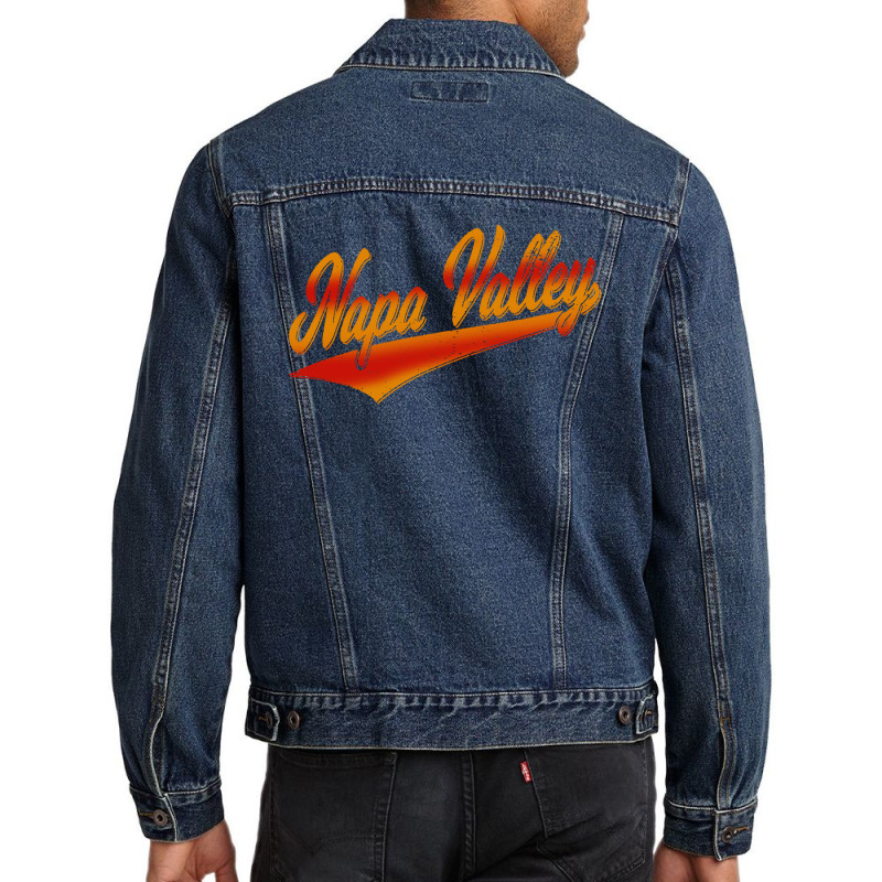 Napa, Valley California Flag Sports Baseball Men Denim Jacket | Artistshot