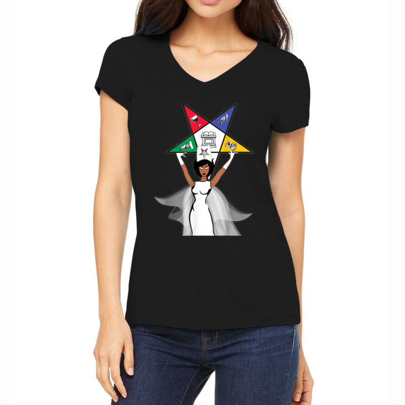 Order Of The Eastern Star Oes Diva Fatal Sistar Of Color Women's V-Neck T-Shirt by LucianaFoster | Artistshot