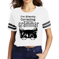 National Grammar Day  Cat  Im Silently Correcting Your Grammar  Teache Scorecard Crop Tee | Artistshot