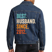 Mens Best Husband Since 2012 10th Wedding Anniversary 10 Years Men Denim Jacket | Artistshot