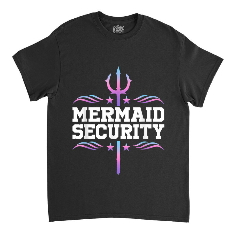 Mermaid Security Tees Mens Boys Swimmer Dad Merdad Trident Classic T-shirt | Artistshot