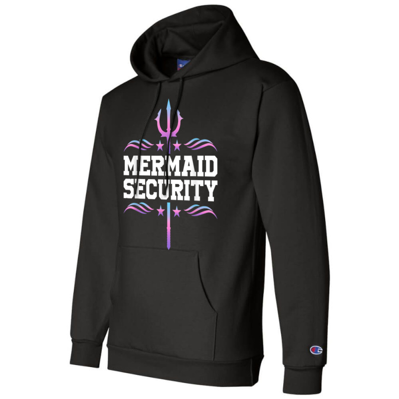 Mermaid Security Tees Mens Boys Swimmer Dad Merdad Trident Champion Hoodie | Artistshot