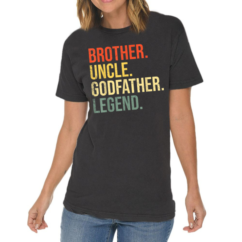 Mens Brother Uncle Godfather Legend Fun Best Funny Uncle Vintage T-shirt | Artistshot