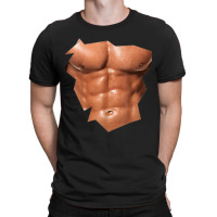 Mens Chest Six Pack Abs Funny Fake Abs Muscles Realistic T-shirt | Artistshot