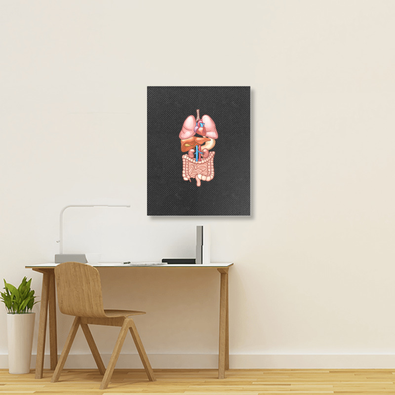 Halloween T Shirt Internal Organ Diagram Anatomy Portrait Canvas Print | Artistshot