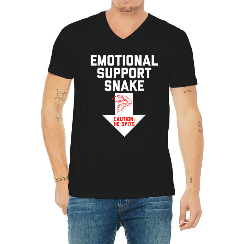 Mens Crude Humor Inappropriate Emotional Support Snake Halloween V-neck Tee | Artistshot