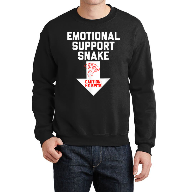 Mens Crude Humor Inappropriate Emotional Support Snake Halloween Crewneck Sweatshirt | Artistshot