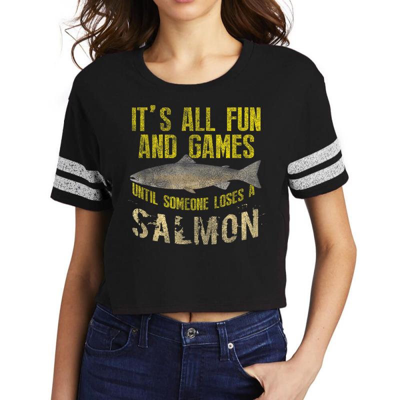 Funny Salmon Fishing Freshwater Saltwater Fish Angler Scorecard Crop Tee by SheilaAntoinette | Artistshot