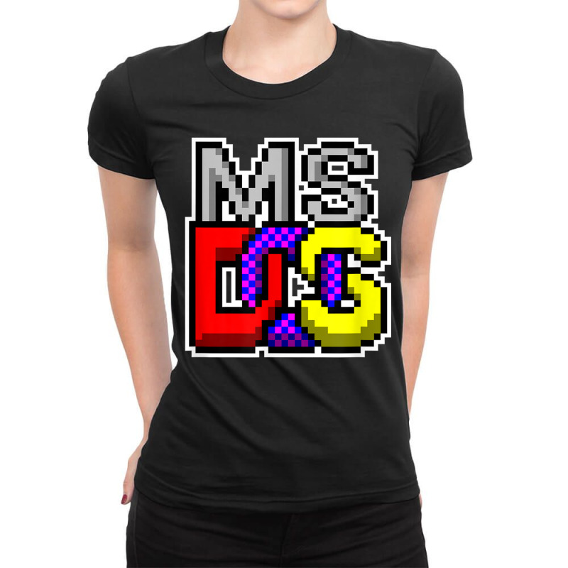 Ms Dos Retro Operating System Computer Gifts It Tech Geek Ladies Fitted T-Shirt by GayeLaver | Artistshot