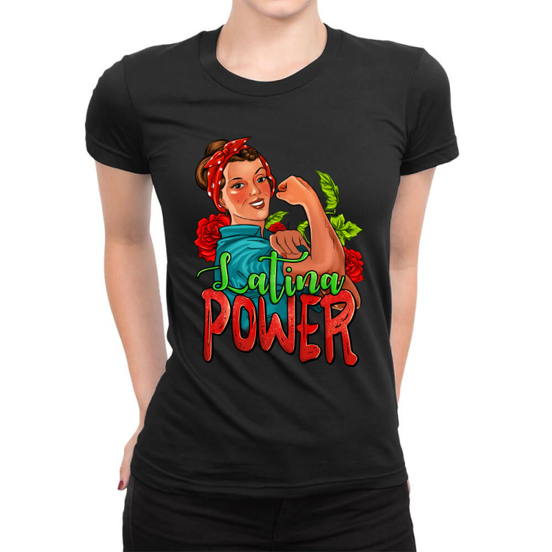 Latina Power Strong Woman Ladies Fitted T-Shirt by Jasminsmagicworld | Artistshot