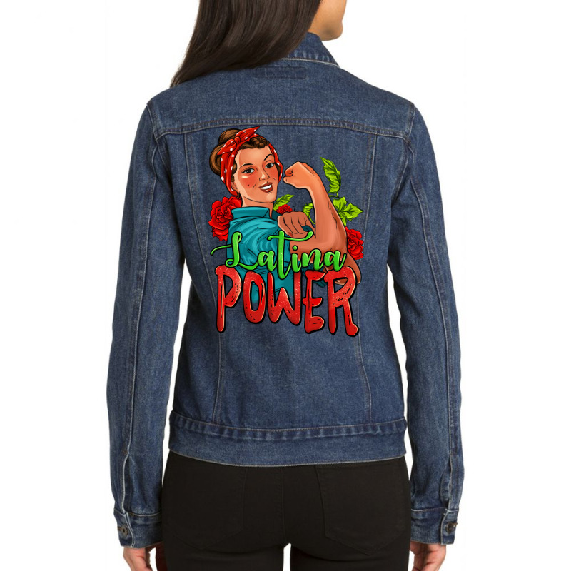 Latina Power Strong Woman Ladies Denim Jacket by Jasminsmagicworld | Artistshot