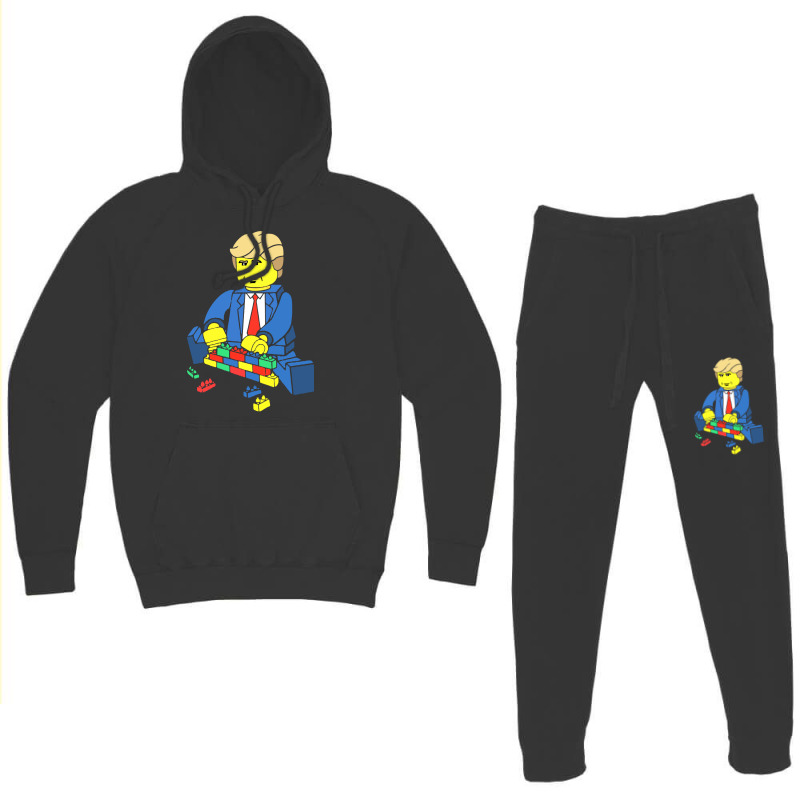 Donald Trump Building A Wall Out Of Toys Hoodie & Jogger Set | Artistshot