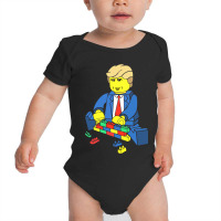 Donald Trump Building A Wall Out Of Toys Baby Bodysuit | Artistshot