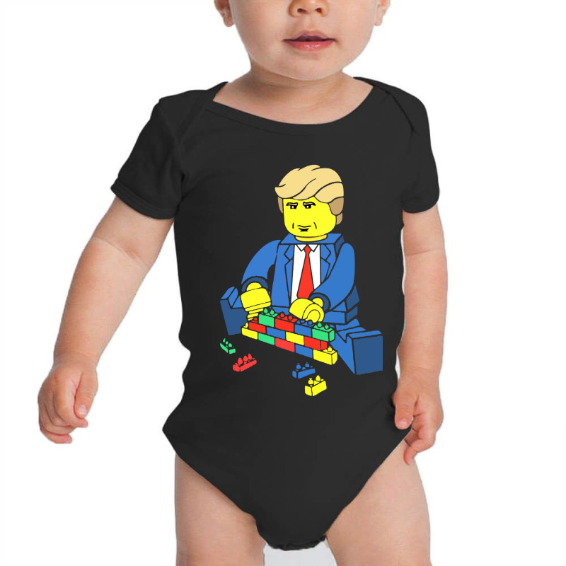 Donald Trump Building A Wall Out Of Toys Baby Bodysuit | Artistshot