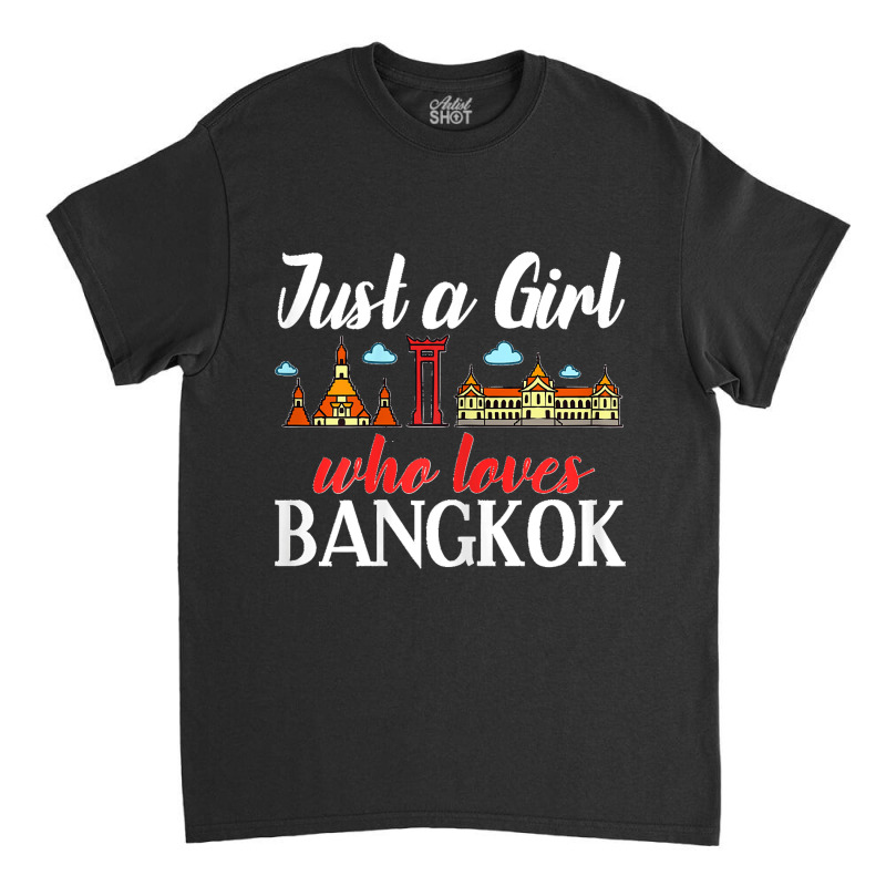 Bangkok Thailand City Trip Skyline Map Classic T-shirt by ROGERWILLIAMWARD | Artistshot