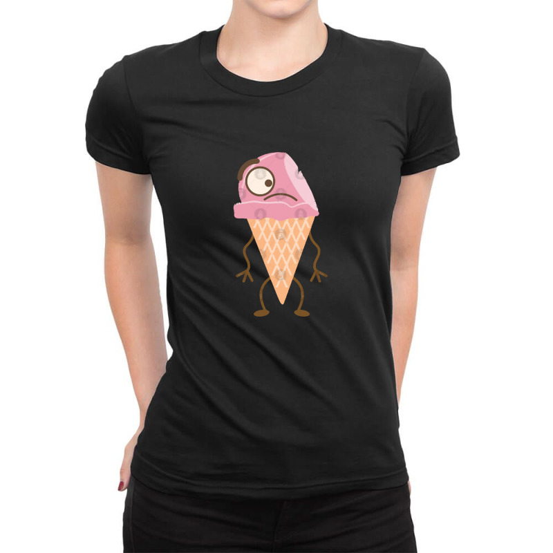 Strawberry Ice Cream Cone Gift Ladies Fitted T-Shirt by JanisIda | Artistshot