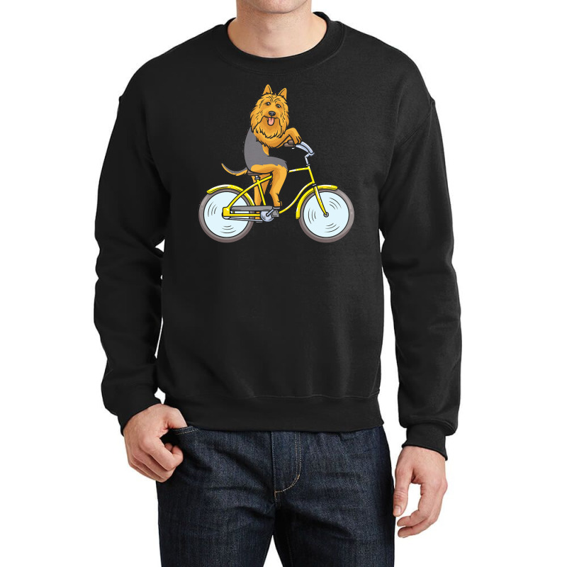 Australian Terrier T  Shirt Australian Terrier Dog With Bike T  Shirt Crewneck Sweatshirt by gaetanonolan | Artistshot