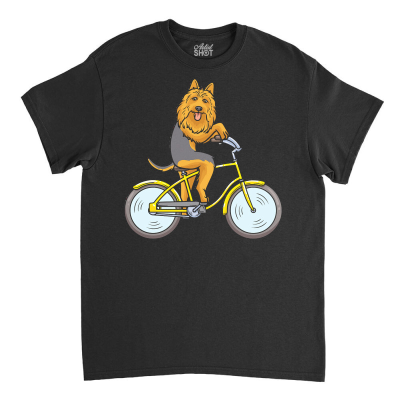 Australian Terrier T  Shirt Australian Terrier Dog With Bike T  Shirt Classic T-shirt by gaetanonolan | Artistshot