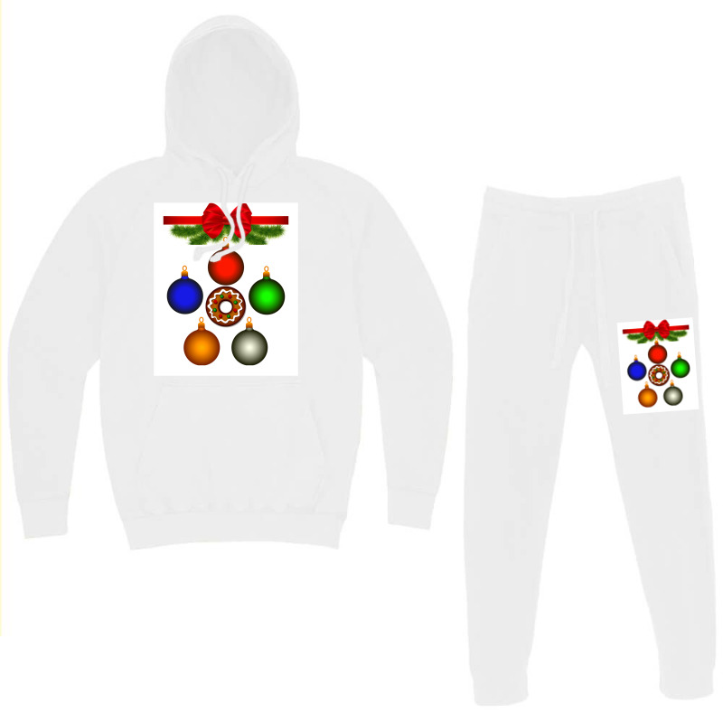 Christmas  Multi Coloured Ornaments Amp Baubles Hoodie & Jogger Set | Artistshot