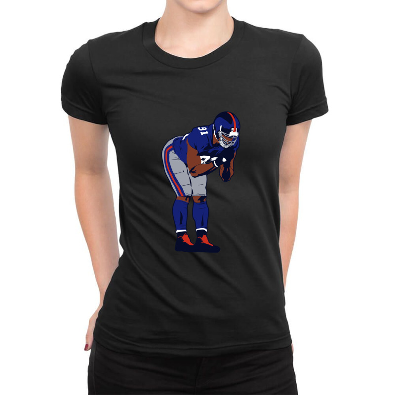 Justin Tuck Ladies Fitted T-Shirt by StefanieCook | Artistshot