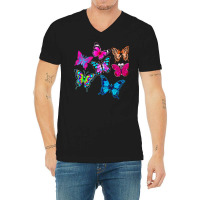 Butterflies T  Shirt Colorful Butterflies T  Shirt V-neck Tee | Artistshot