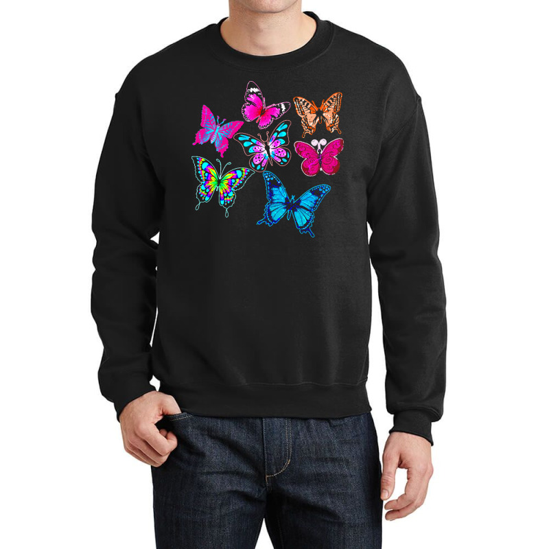 Butterflies T  Shirt Colorful Butterflies T  Shirt Crewneck Sweatshirt | Artistshot